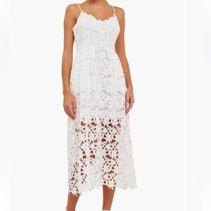 White Endless Rose Midi Dress